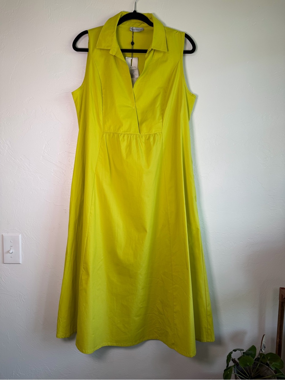 Maria Bellentani NWT A Line lime cotton dress size XL